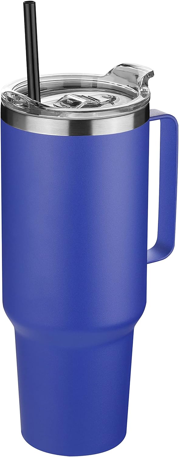40 oz Stainless Steel Tumbler with Handle, Vacuum Insulated Tumblers Bulk, Reusable Double Wall Travel Coffee Mug, Durable Powder Coated Water Bottles(Army Green, 4)