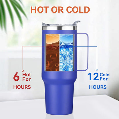 40 oz Stainless Steel Tumbler with Handle, Vacuum Insulated Tumblers Bulk, Reusable Double Wall Travel Coffee Mug, Durable Powder Coated Water Bottles(Army Green, 4)