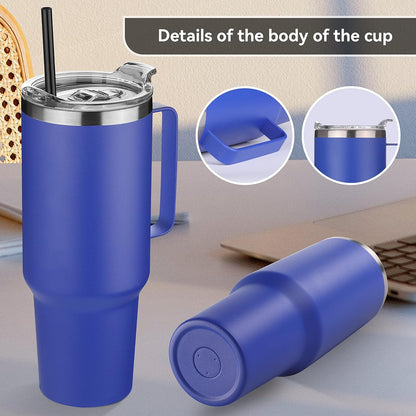 40 oz Stainless Steel Tumbler with Handle, Vacuum Insulated Tumblers Bulk, Reusable Double Wall Travel Coffee Mug, Durable Powder Coated Water Bottles(Army Green, 4)