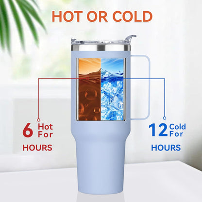 40 oz Stainless Steel Tumbler with Handle, Vacuum Insulated Tumblers Bulk, Reusable Double Wall Travel Coffee Mug, Durable Powder Coated Water Bottles(Army Green, 4)