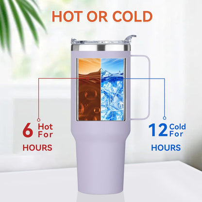 40 oz Stainless Steel Tumbler with Handle, Vacuum Insulated Tumblers Bulk, Reusable Double Wall Travel Coffee Mug, Durable Powder Coated Water Bottles(Army Green, 4)