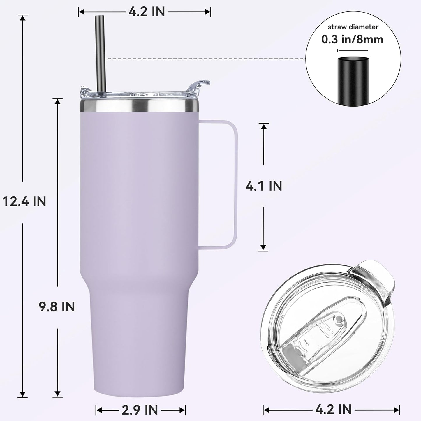 40 oz Stainless Steel Tumbler with Handle, Vacuum Insulated Tumblers Bulk, Reusable Double Wall Travel Coffee Mug, Durable Powder Coated Water Bottles(Army Green, 4)