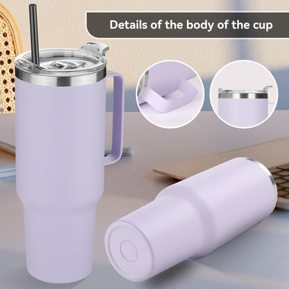 40 oz Stainless Steel Tumbler with Handle, Vacuum Insulated Tumblers Bulk, Reusable Double Wall Travel Coffee Mug, Durable Powder Coated Water Bottles(Army Green, 4)