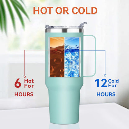 40 oz Stainless Steel Tumbler with Handle, Vacuum Insulated Tumblers Bulk, Reusable Double Wall Travel Coffee Mug, Durable Powder Coated Water Bottles(Army Green, 4)