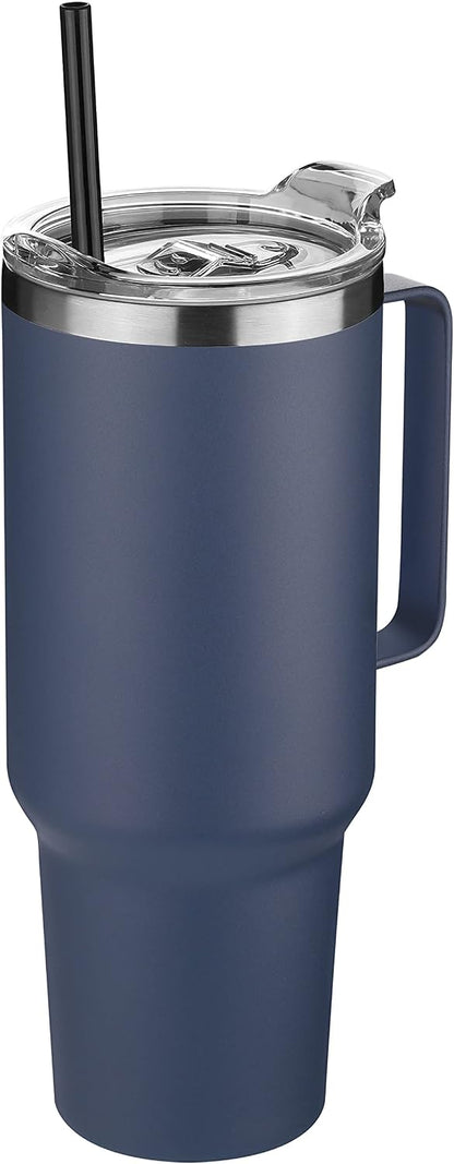 40 oz Stainless Steel Tumbler with Handle, Vacuum Insulated Tumblers Bulk, Reusable Double Wall Travel Coffee Mug, Durable Powder Coated Water Bottles(Army Green, 4)