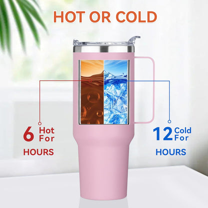 40 oz Stainless Steel Tumbler with Handle, Vacuum Insulated Tumblers Bulk, Reusable Double Wall Travel Coffee Mug, Durable Powder Coated Water Bottles(Army Green, 4)