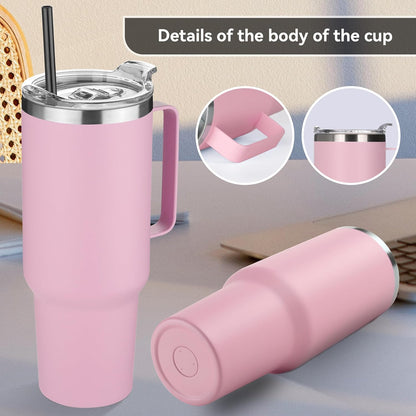 40 oz Stainless Steel Tumbler with Handle, Vacuum Insulated Tumblers Bulk, Reusable Double Wall Travel Coffee Mug, Durable Powder Coated Water Bottles(Army Green, 4)