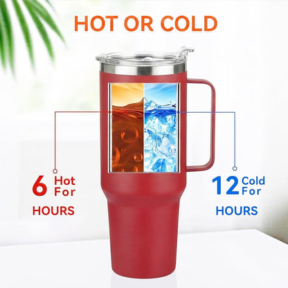 40 oz Stainless Steel Tumbler with Handle, Vacuum Insulated Tumblers Bulk, Reusable Double Wall Travel Coffee Mug, Durable Powder Coated Water Bottles(Army Green, 4)
