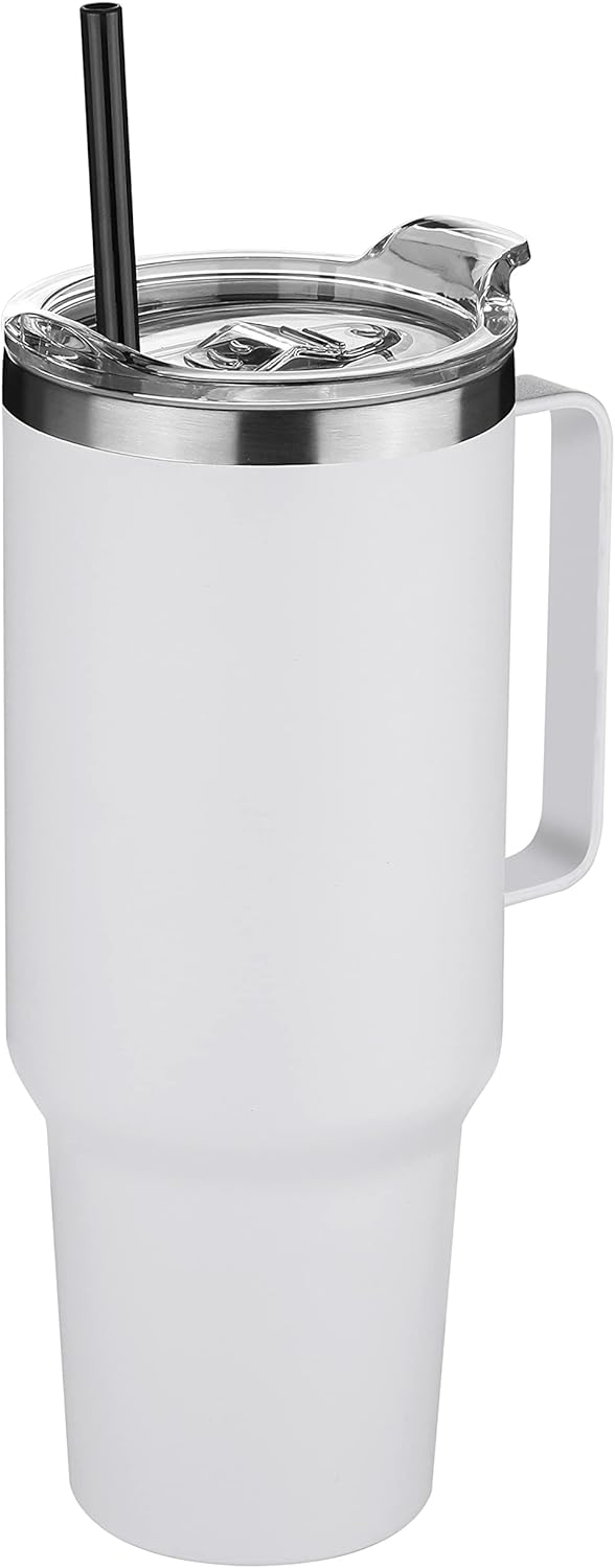 40 oz Stainless Steel Tumbler with Handle, Vacuum Insulated Tumblers Bulk, Reusable Double Wall Travel Coffee Mug, Durable Powder Coated Water Bottles(Army Green, 4)
