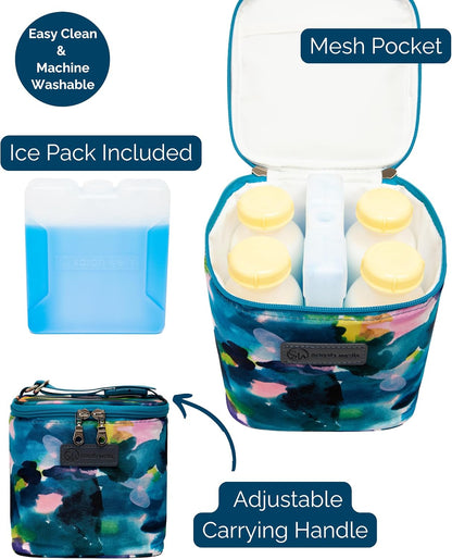 Cold Gold Breastmilk Cooler with Ice Pack (Groovy)