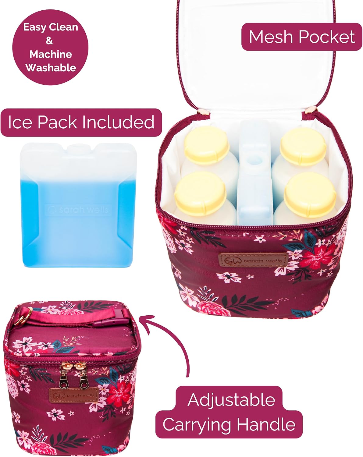 Cold Gold Breastmilk Cooler with Ice Pack (Groovy)