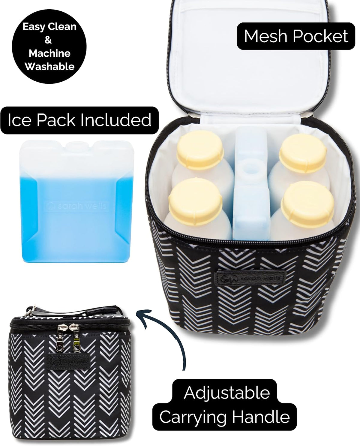 Cold Gold Breastmilk Cooler with Ice Pack (Groovy)