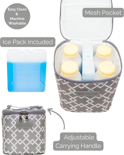 Cold Gold Breastmilk Cooler with Ice Pack (Groovy)