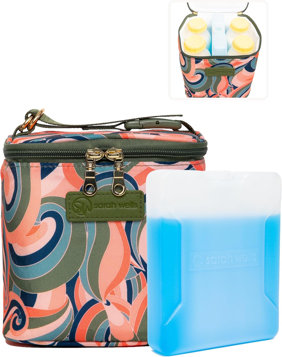 Cold Gold Breastmilk Cooler with Ice Pack (Groovy)