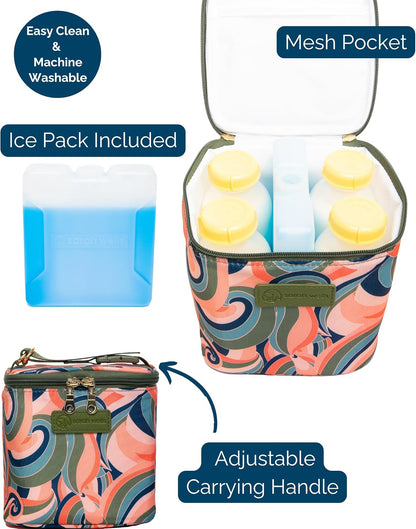 Cold Gold Breastmilk Cooler with Ice Pack (Groovy)