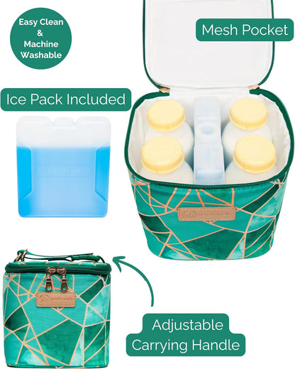 Cold Gold Breastmilk Cooler with Ice Pack (Groovy)