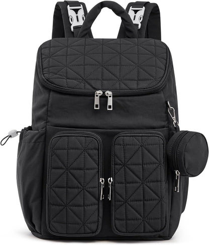 Diaper Bag Backpack for Moms Dads Travel Baby Bag with Pacifier Case & Insulated Pockets,Black