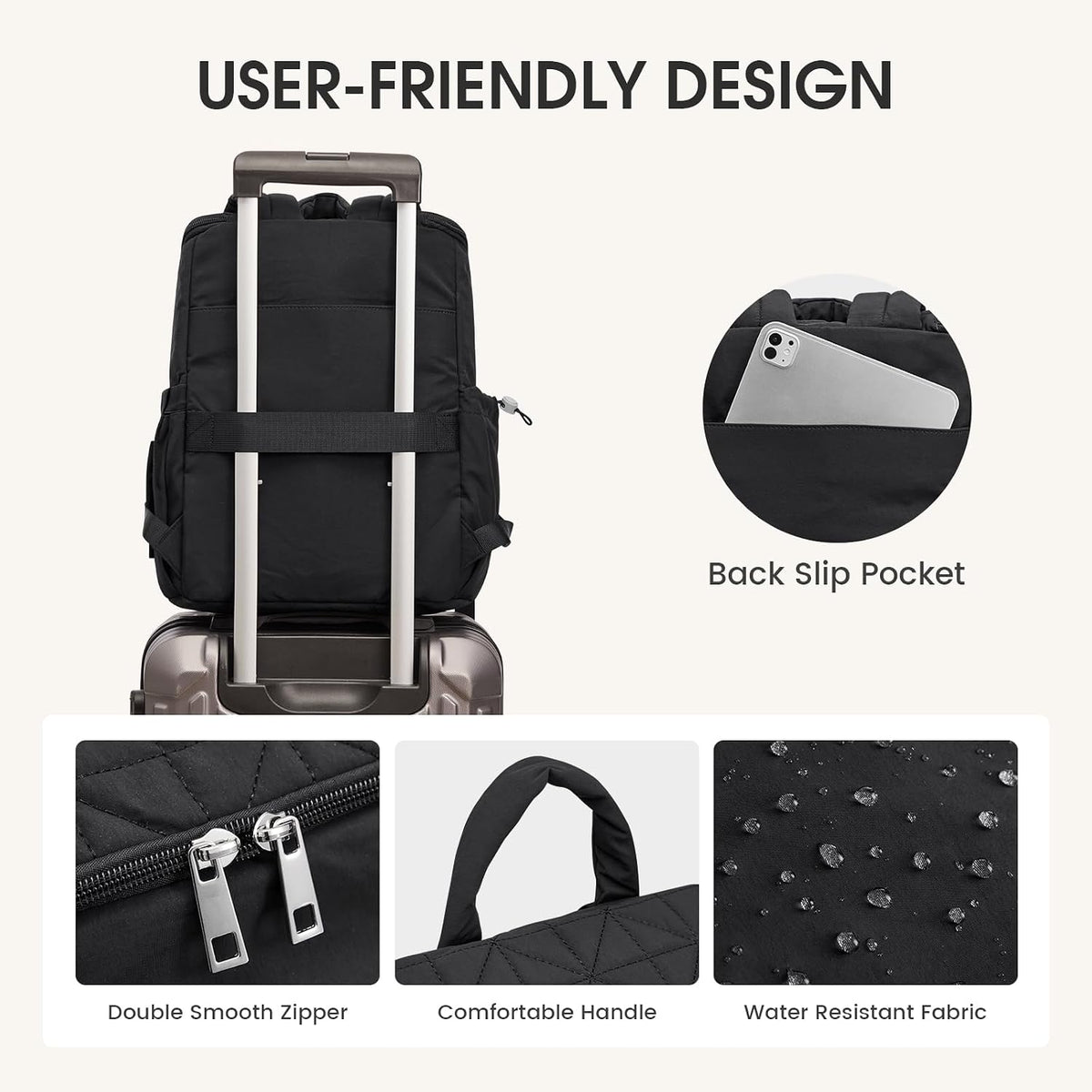 Diaper Bag Backpack for Moms Dads Travel Baby Bag with Pacifier Case & Insulated Pockets,Black