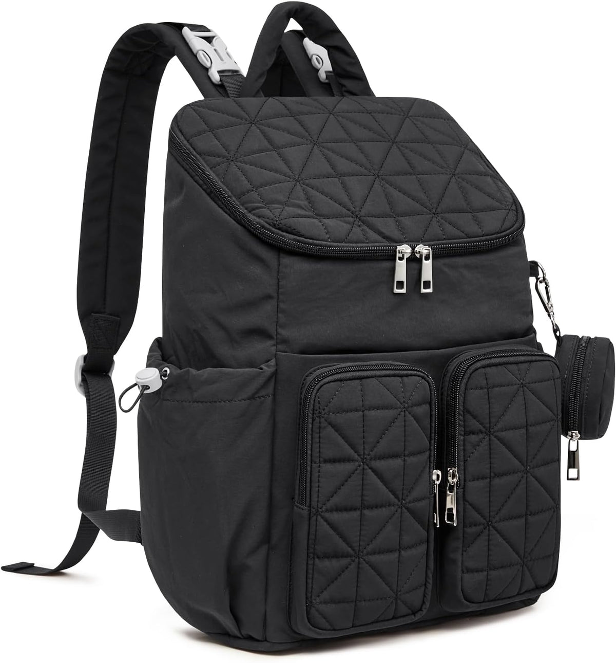 Diaper Bag Backpack for Moms Dads Travel Baby Bag with Pacifier Case & Insulated Pockets,Black