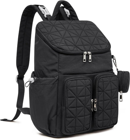 Diaper Bag Backpack for Moms Dads Travel Baby Bag with Pacifier Case & Insulated Pockets,Black