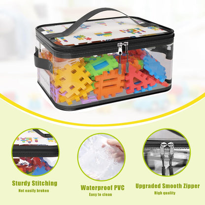 8 Packs Large Clear Toy Storage Bags with Double Zipper & Handles, L