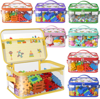 8 Packs Large Clear Toy Storage Bags with Double Zipper & Handles, L