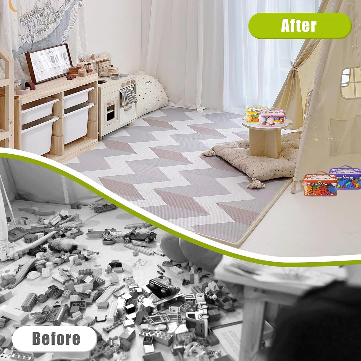 8 Packs Large Clear Toy Storage Bags with Double Zipper & Handles, L