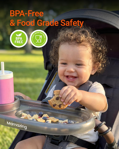 3 in 1 Universal Stroller Snack Tray with Cup & Phone Holder