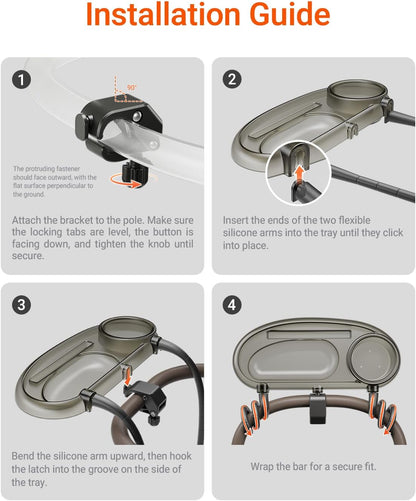 3 in 1 Universal Stroller Snack Tray with Cup & Phone Holder