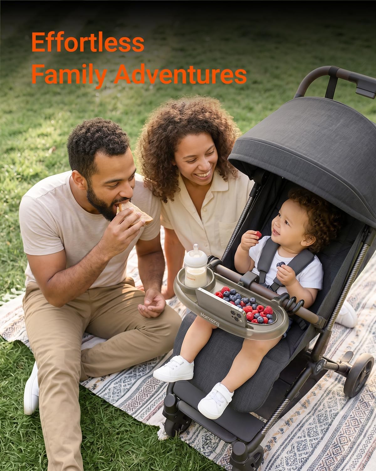 3 in 1 Universal Stroller Snack Tray with Cup & Phone Holder