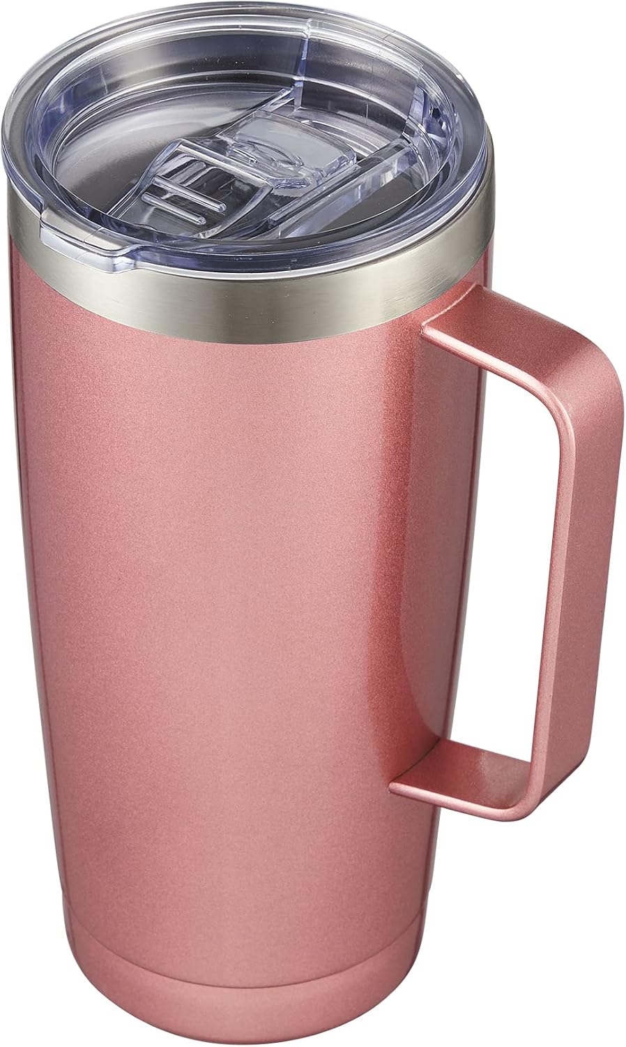 20 oz Tumbler Mug with Lid and Straw, Insulated Travel Mug with Handle, Double Wall Stainless Steel Vacuum Coffee Tumbler, Thermal Cup, Navy Blue