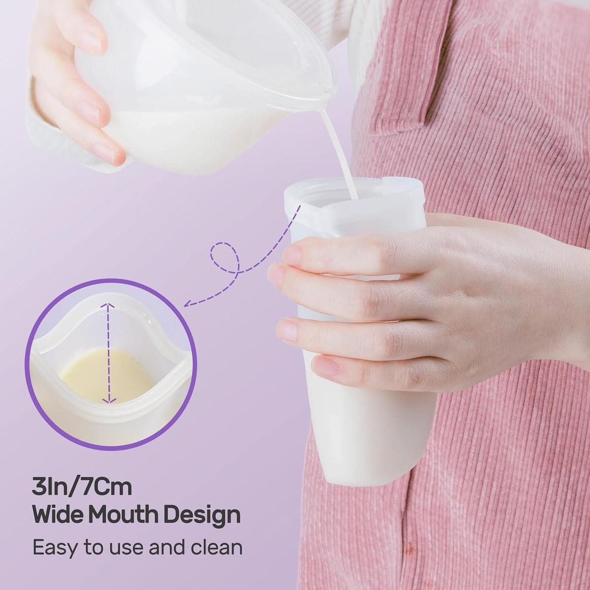 7 Pcs Silicone Breastmilk Storage Bags Reusable, 8oz/240ml Double Leak-Proof Breastmilk Freezer Bags, BPA Free Self-Standing Milk Bags for Breastfeeding, Baby Food Pouches