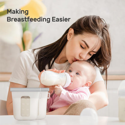 7 Pcs Silicone Breastmilk Storage Bags Reusable, 8oz/240ml Double Leak-Proof Breastmilk Freezer Bags, BPA Free Self-Standing Milk Bags for Breastfeeding, Baby Food Pouches