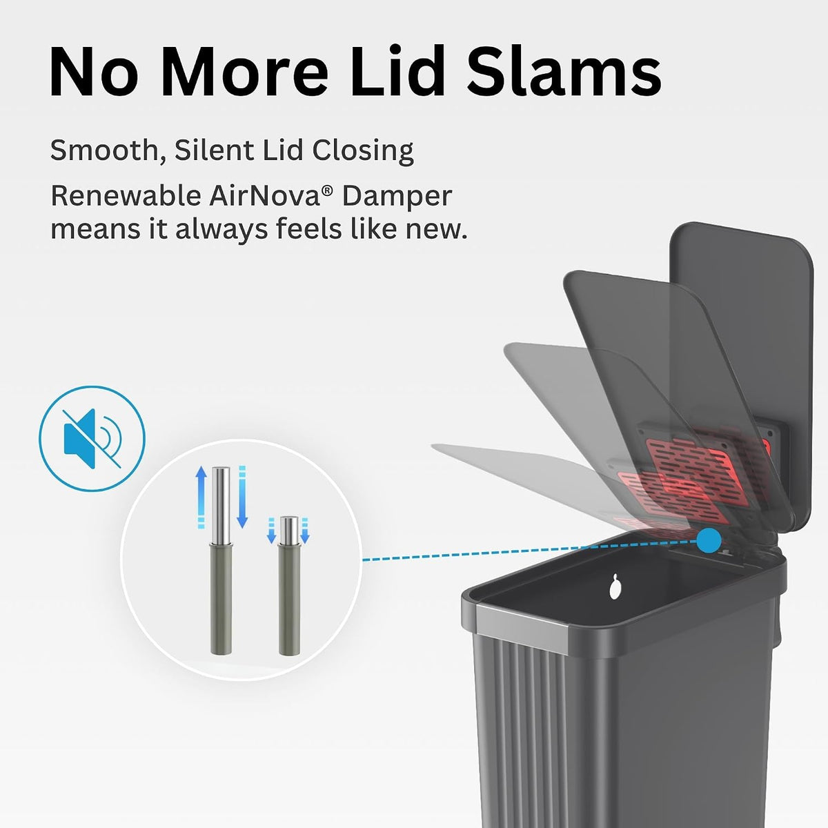 Patented 13 Gallon STEP Adult Diaper Pail, Fits Kitchen Bags, Odor Filter Trash Can Large 40+ Diapers Capacity, No Refills Needed, Incontinence Underwear Nursery Diapers ADA Compliant, Stainless Steel