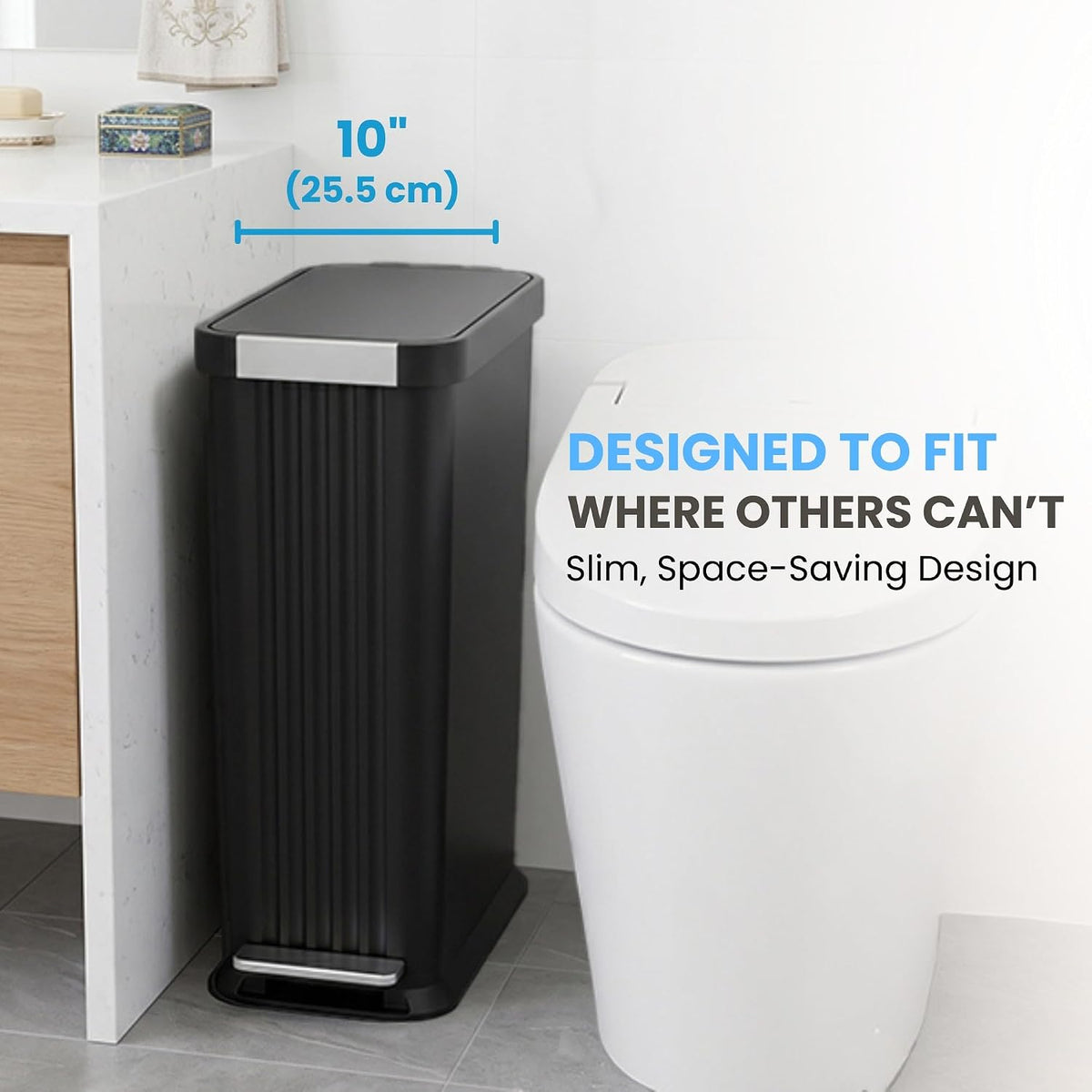 Patented 13 Gallon STEP Adult Diaper Pail, Fits Kitchen Bags, Odor Filter Trash Can Large 40+ Diapers Capacity, No Refills Needed, Incontinence Underwear Nursery Diapers ADA Compliant, Stainless Steel