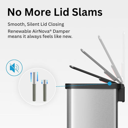 Patented 13 Gallon STEP Adult Diaper Pail, Fits Kitchen Bags, Odor Filter Trash Can Large 40+ Diapers Capacity, No Refills Needed, Incontinence Underwear Nursery Diapers ADA Compliant, Stainless Steel