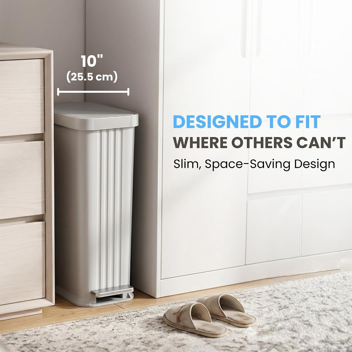 Patented 13 Gallon STEP Adult Diaper Pail, Fits Kitchen Bags, Odor Filter Trash Can Large 40+ Diapers Capacity, No Refills Needed, Incontinence Underwear Nursery Diapers ADA Compliant, Stainless Steel