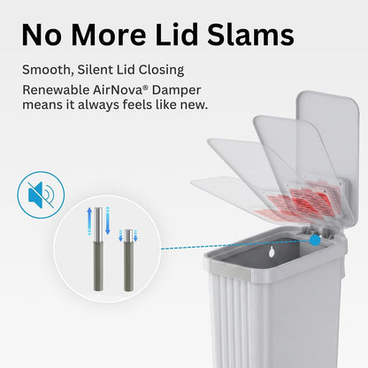 Patented 13 Gallon STEP Adult Diaper Pail, Fits Kitchen Bags, Odor Filter Trash Can Large 40+ Diapers Capacity, No Refills Needed, Incontinence Underwear Nursery Diapers ADA Compliant, Stainless Steel
