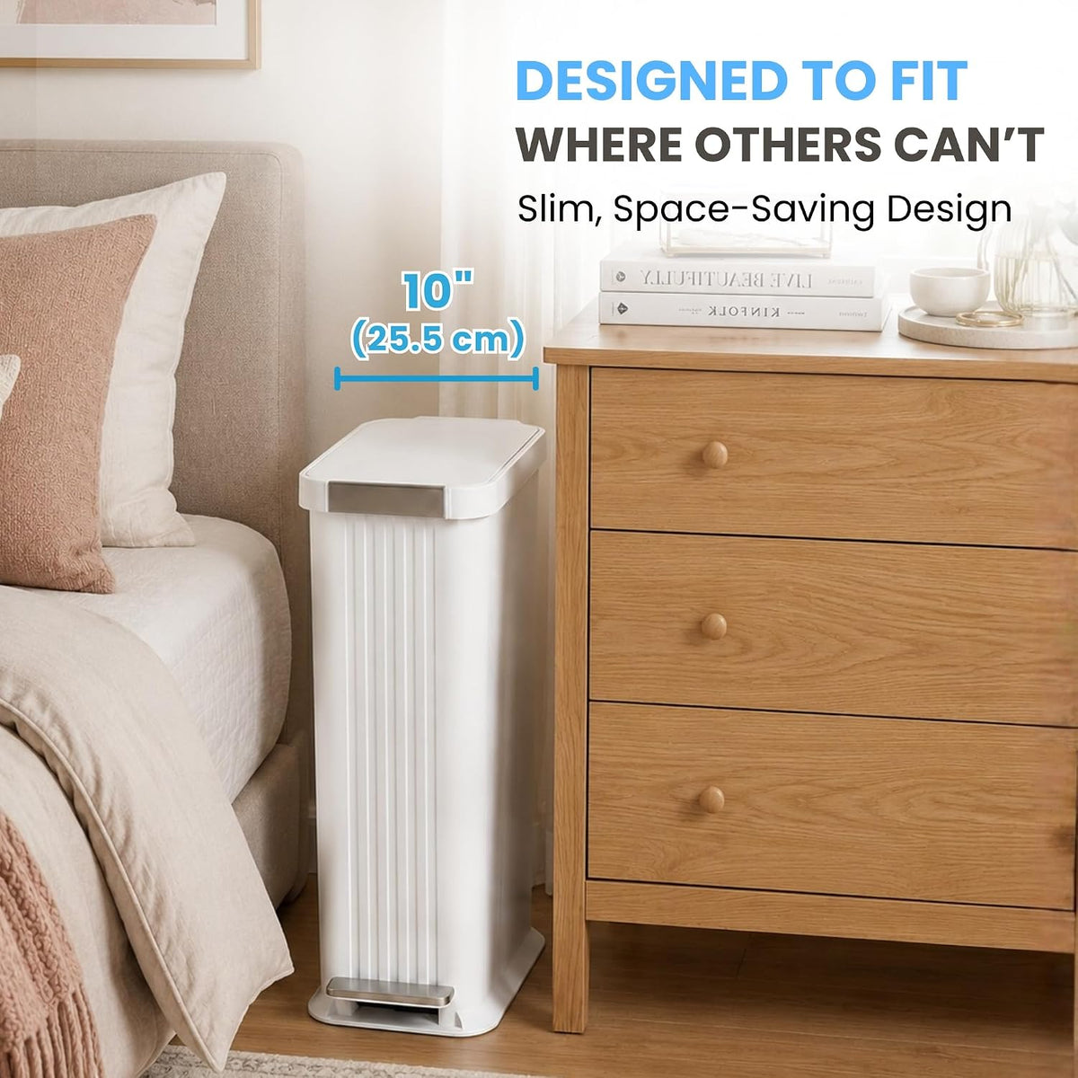 Patented 13 Gallon STEP Adult Diaper Pail, Fits Kitchen Bags, Odor Filter Trash Can Large 40+ Diapers Capacity, No Refills Needed, Incontinence Underwear Nursery Diapers ADA Compliant, Stainless Steel