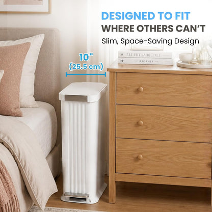 Patented 13 Gallon STEP Adult Diaper Pail, Fits Kitchen Bags, Odor Filter Trash Can Large 40+ Diapers Capacity, No Refills Needed, Incontinence Underwear Nursery Diapers ADA Compliant, Stainless Steel