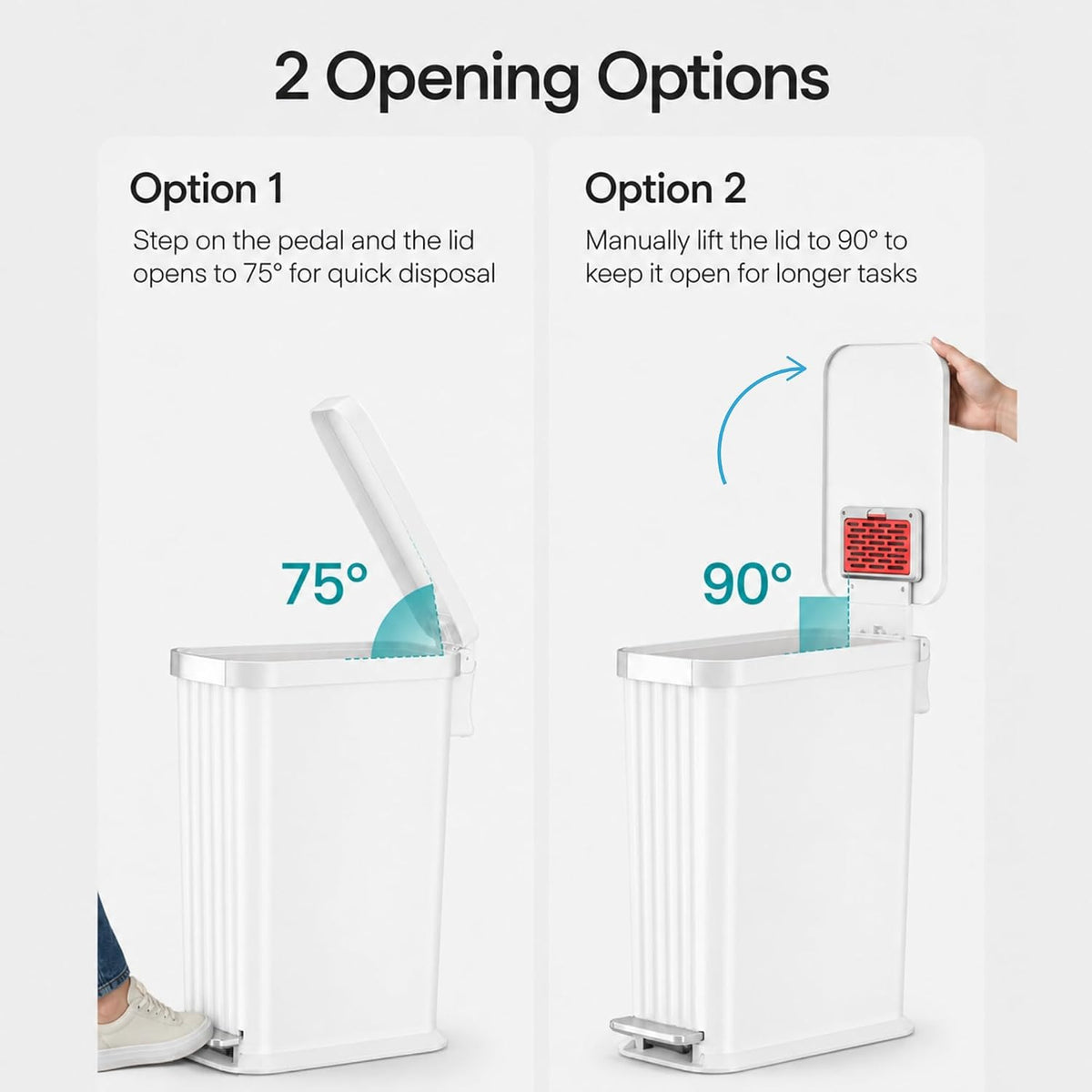 Patented 13 Gallon STEP Adult Diaper Pail, Fits Kitchen Bags, Odor Filter Trash Can Large 40+ Diapers Capacity, No Refills Needed, Incontinence Underwear Nursery Diapers ADA Compliant, Stainless Steel