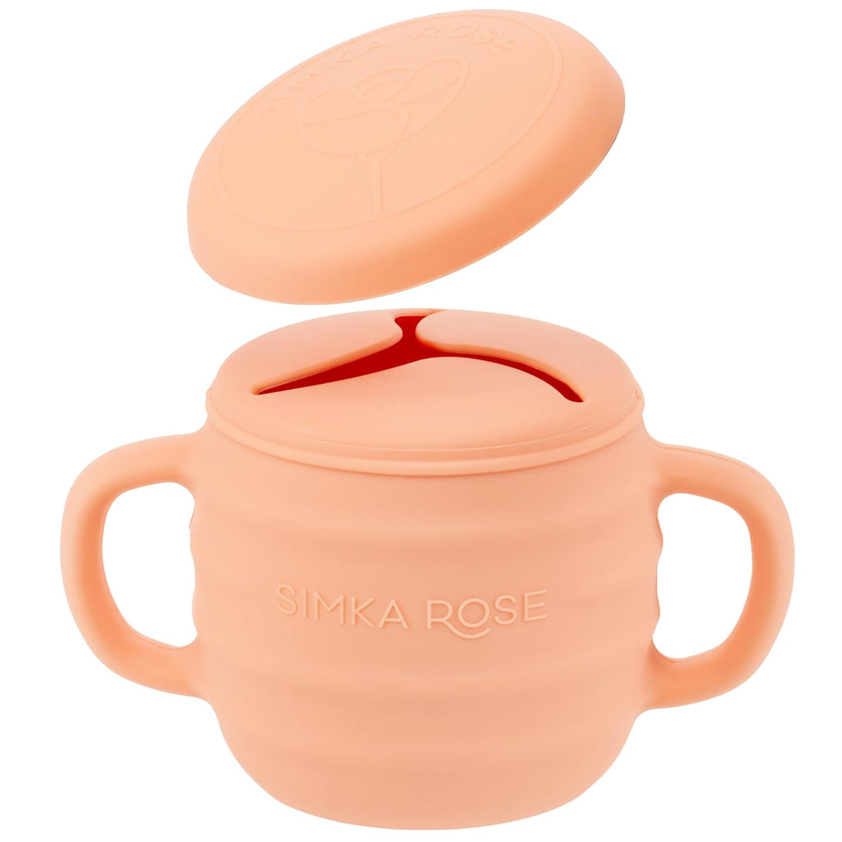 Silicone Snack Cups for Toddlers - Spill Proof Baby Snack Container with Lid for Easy Travel - Unique 3 Flap Design to Control Messes - Wide for Easy Access and Handles for Toddler Eating