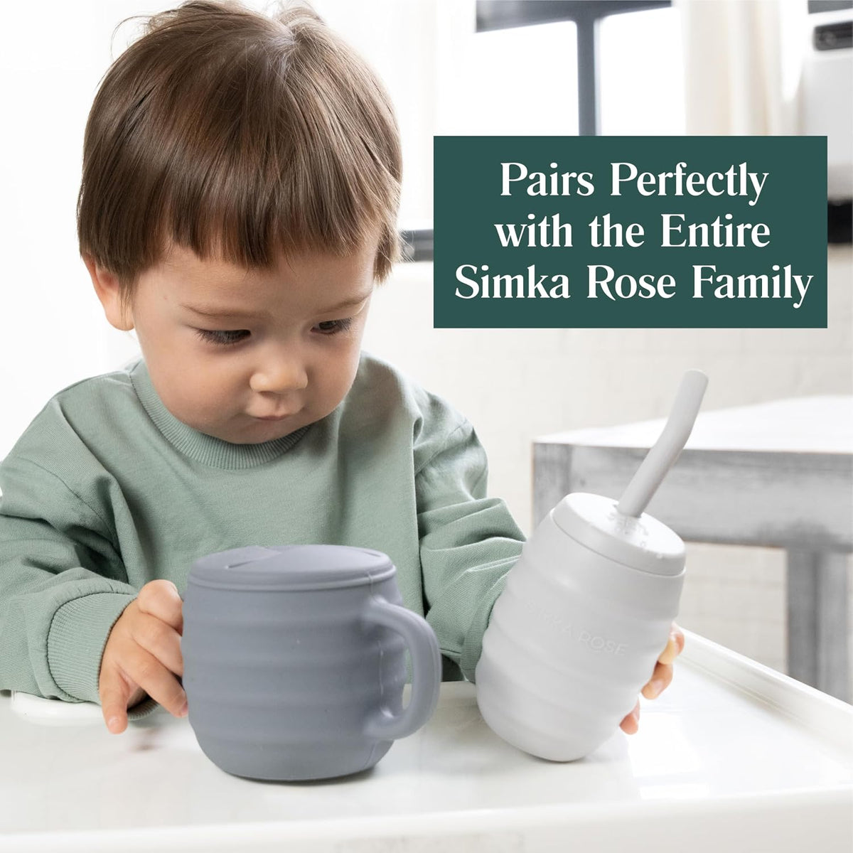 Silicone Snack Cups for Toddlers - Spill Proof Baby Snack Container with Lid for Easy Travel - Unique 3 Flap Design to Control Messes - Wide for Easy Access and Handles for Toddler Eating