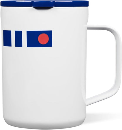 Star Wars R2D2 Insulated Coffee Mug- Triple Insulated Stainless-Steel Mug with Sliding Shatter-Proof Lid Keeps Drinks Hot 3 Hours- 16oz Travel Mug for Hot Beverages, Office & Daily Use