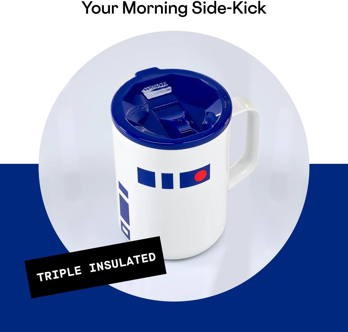 Star Wars R2D2 Insulated Coffee Mug- Triple Insulated Stainless-Steel Mug with Sliding Shatter-Proof Lid Keeps Drinks Hot 3 Hours- 16oz Travel Mug for Hot Beverages, Office & Daily Use