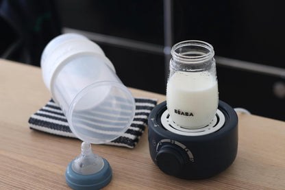 BEABA Fast Baby Bottle Warmer, Baby Food Warmer, Warm Infant Formula and Breastmilk in Just 2 Mins, Fits All Baby Bottle Sizes, Baby Essentials, Midnight