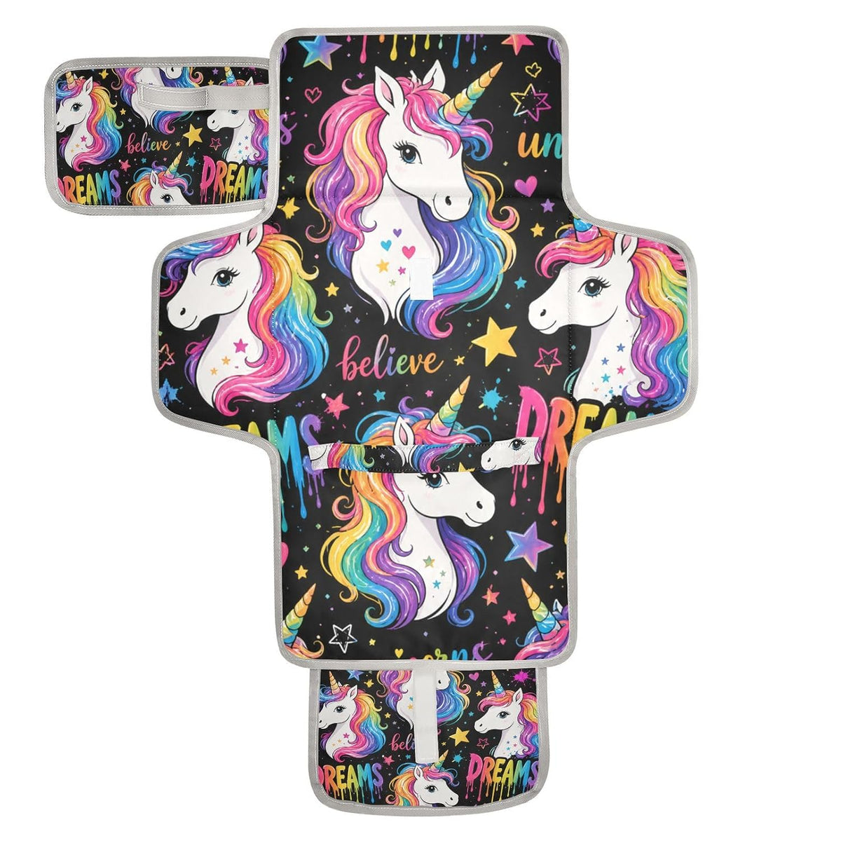 Unicorns Dreams Design Portable Diaper Changing Pad Nursery
