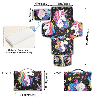 Unicorns Dreams Design Portable Diaper Changing Pad Nursery