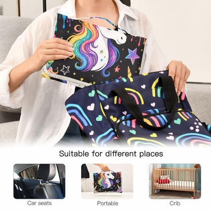 Unicorns Dreams Design Portable Diaper Changing Pad Nursery