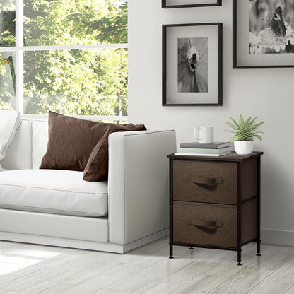 Nightstand, 5-Drawer Tall Chest for Bedroom, Wood Top (Gray Wood)